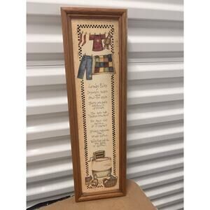 Vintage Graphic 6" x 21" Laundry Rules Picture